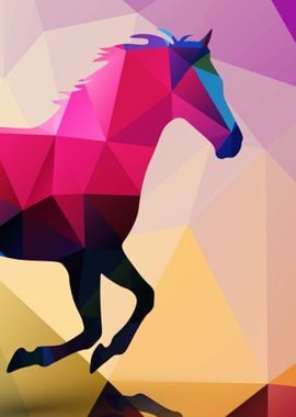 horse polygon art