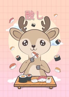 Japanese Kawaii Deer Sushi