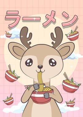 Kawaii Deer Ramen Noodles