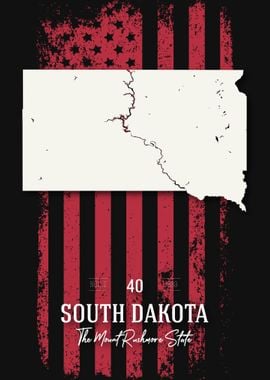 South Dakota State Map USA