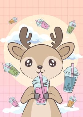 Kawaii Deer Boba Milk Tea