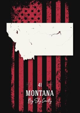 Montana State Map USA