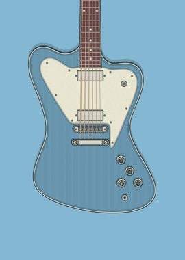 Blue Non Reverse Guitar