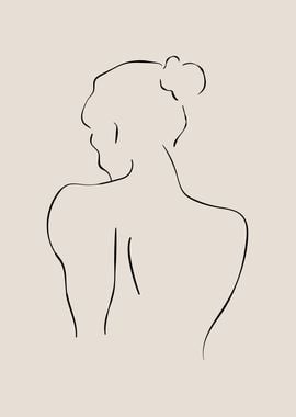 Abstract Woman line art