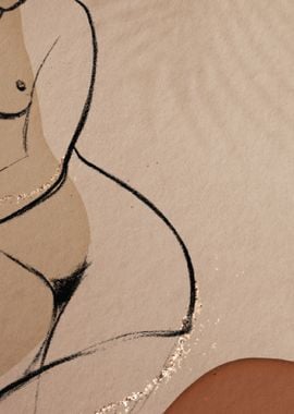 Woman body erotic line art