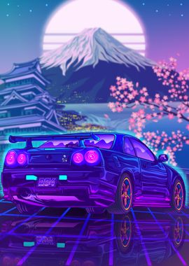 Skyline Gtr R34 blur BG