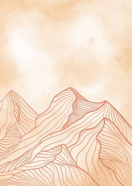 ABSTRACT MOUNTAIN LINE ART