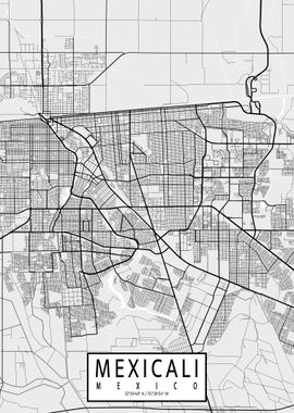 Mexicali City Map Light