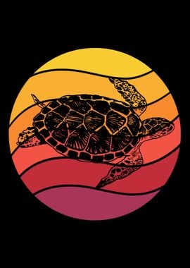 Sea Turtle Retro Vintage