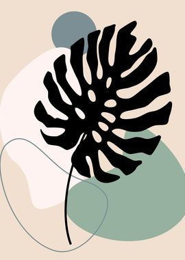 Monstera leaf geometricart