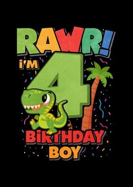 4 Birthday Dinosaur