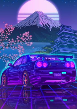 Skyline Gtr R34 Vaporwave