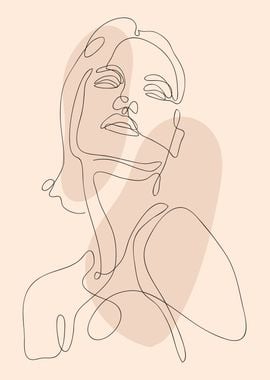 Female face continuousline