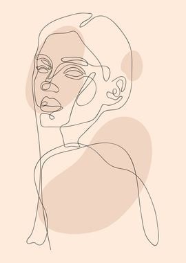 Woman beauty line drawings