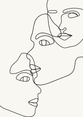 Minimalistic Woman faces 