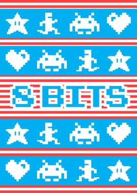 8 Bits pixel arcade style