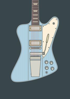 Frost Blue Stylish Guitar