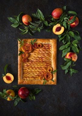 Peach roses tart