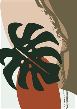 Monstera abstract shapes