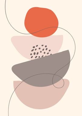 Abstract shapes line art