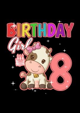 Birthday Girl 8 Cow