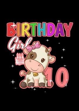 Birthday Girl 10 Cow