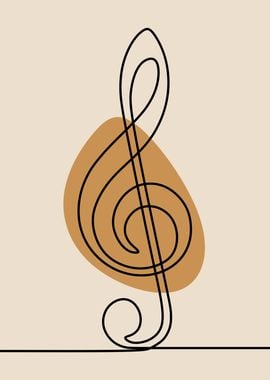 Music Clef symbol line art