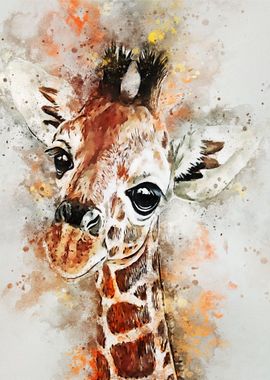 Giraffe watercolor