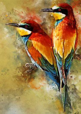 Watercolor birds