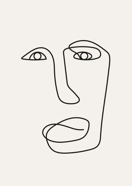 Abstract large face line