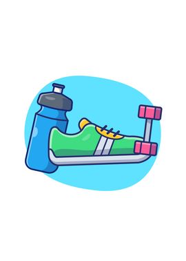 Dumbbell Shoes And Bottle 