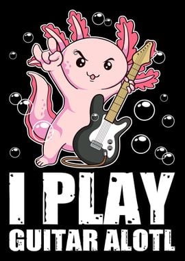 Kawaii Axolotl Gitarre Poster, BildKawaii Axolotl Gitarre Poster, Bild  