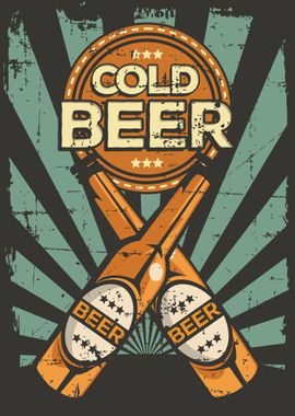 Cold Beer VIntage Poster