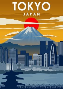 Tokyo Japan Travel Poster