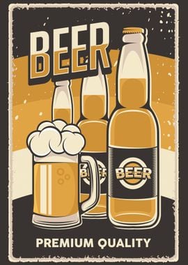 Cold Beer VIntage Poster