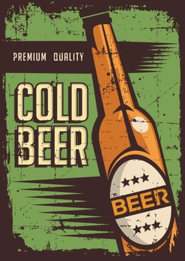 Cold Beer VIntage Poster