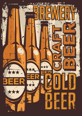 Cold Beer VIntage Poster