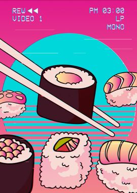 Sushi Vaporwave Aesthetic