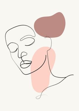 Woman face continuous line