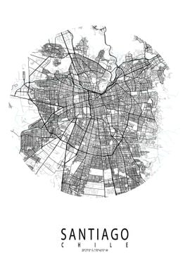 Santiago City Map Circle