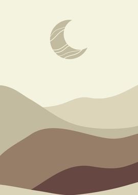 Abstract moon sunset