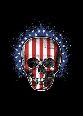 Sugar Skull USA Flag