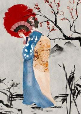 Japanese Girl Watercolor