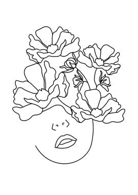 Abstract Floral woman