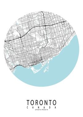 Toronto City Map Circle