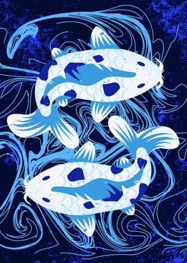 Blue Koi Fish