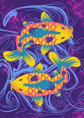 Vaporwave Koi Fish