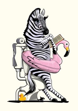 Zebra ont he Toilet