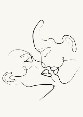 Cute Couples one line art