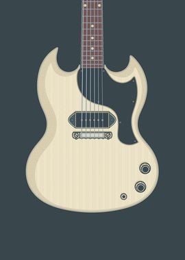 White Junior Solid Guitar